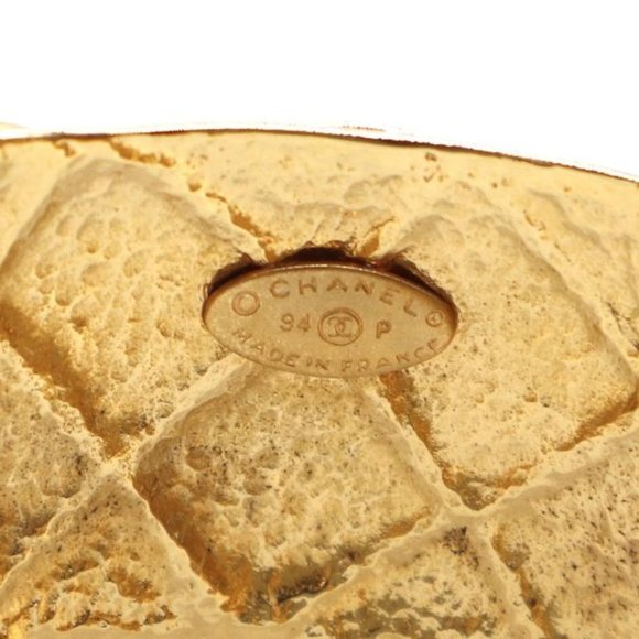 #45896 Gold Extremely Rare Cc Woven Cutout Cuff Bangle Bracelet - Picture 2 of 10